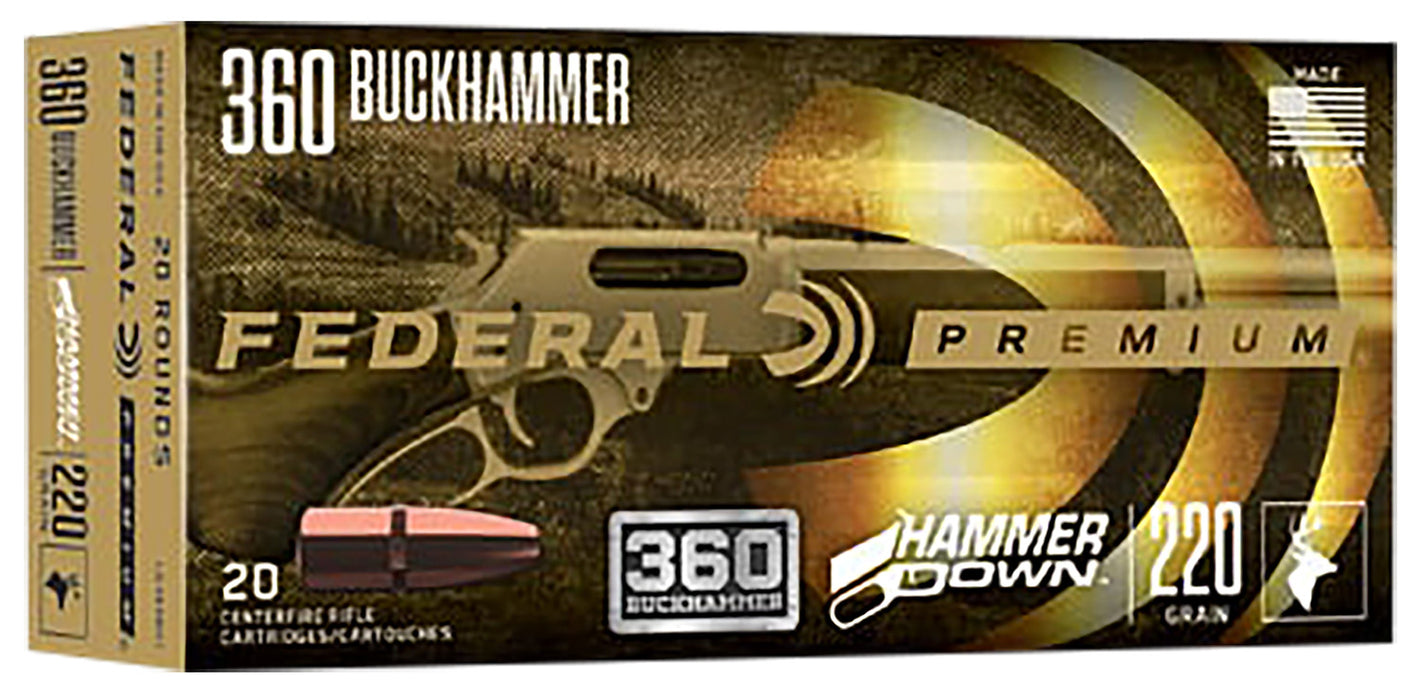 Federal LG360BH1 Premium HammerDown 360 Buckhammer 220 gr Soft Point 20 Per Box/ 10 Case