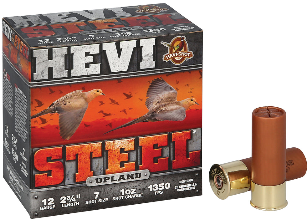 HEVI-Shot HS61227  Upland 12 Gauge 2.75" 1 oz 7 Shot 25 Per Box/ 10 Case