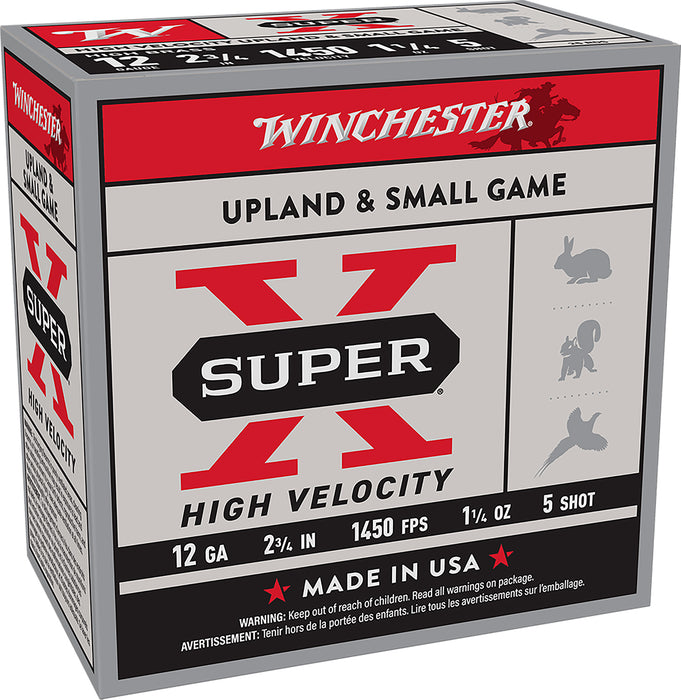 Winchester Ammo X12HV5 Super X High Velocity 12 Gauge 2.75" 5 Shot 25 Per Box/ 10 Case