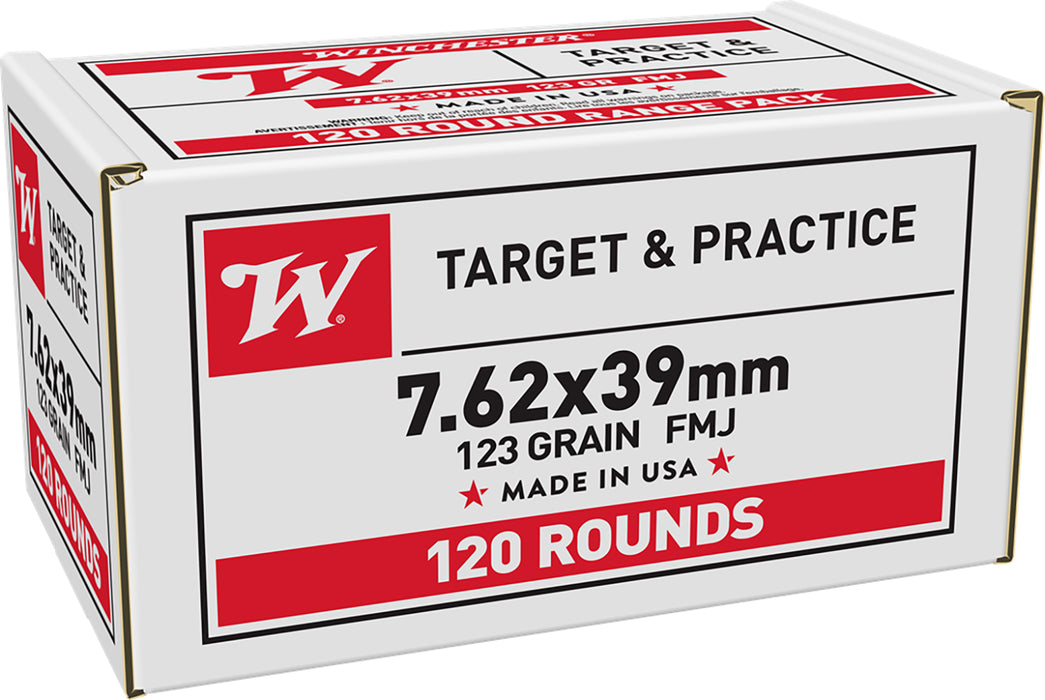 Winchester Ammo W76239120   7.62x39mm 123 gr Full Metal Jacket 120 Per Box/ 4 Case *Bulk