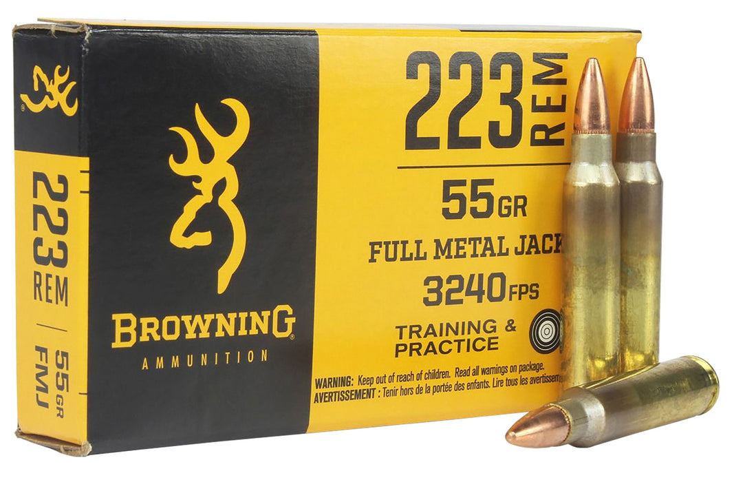 Browning Ammo B192802231   223 Rem 55 gr Full Metal Jacket 20 Per Box/ 50 Case