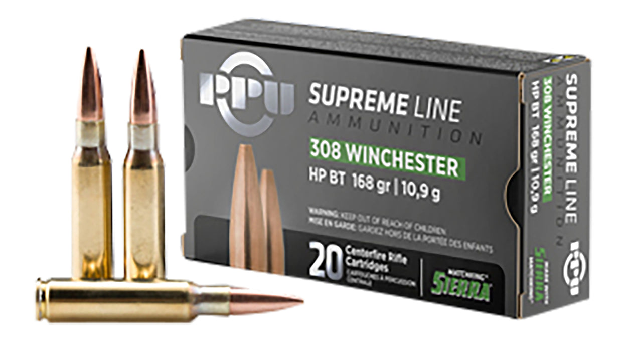 TR&Z PPMK308  Supreme Line 308 Win 168 gr Sierra MatchKing BTHP 20 Per Box/ 10 Case