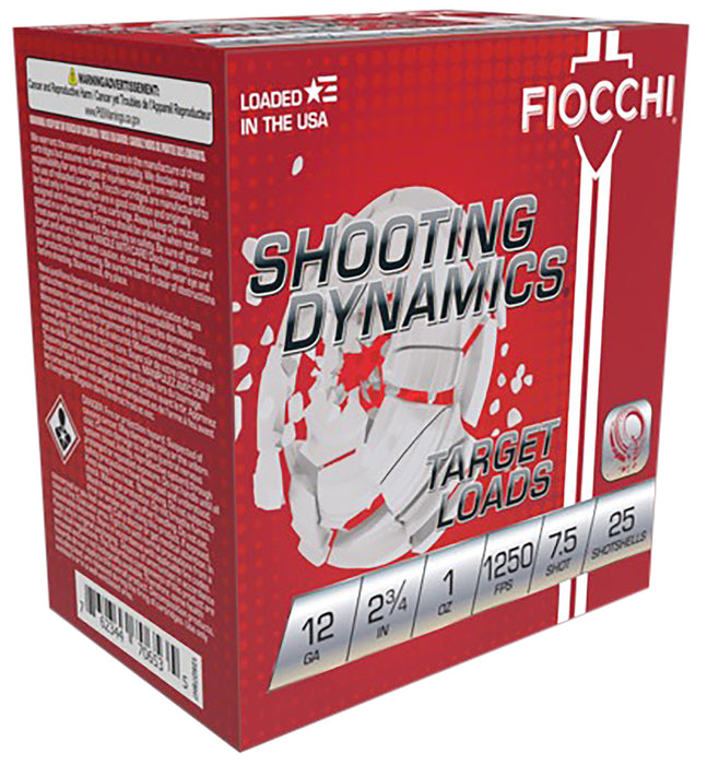 Fiocchi 12SD1X75 Shooting Dynamics  12 Gauge 2.75" 1 oz 7.5 Shot 25 Per Box/ 10 Case