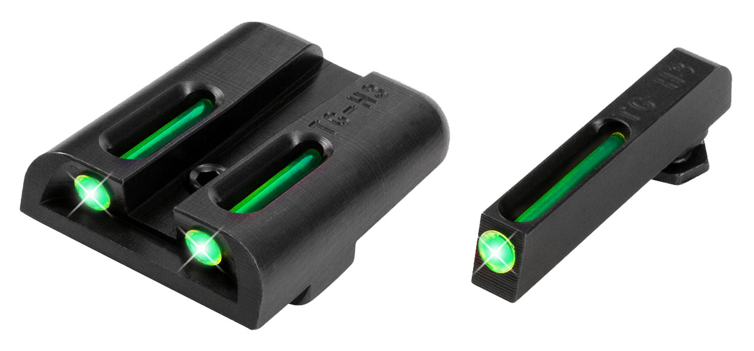 TruGlo TG131XT TFO  Black | Green Tritium & Fiber Optic Front Sight Green Tritium & Fiber Optic Rear Sight