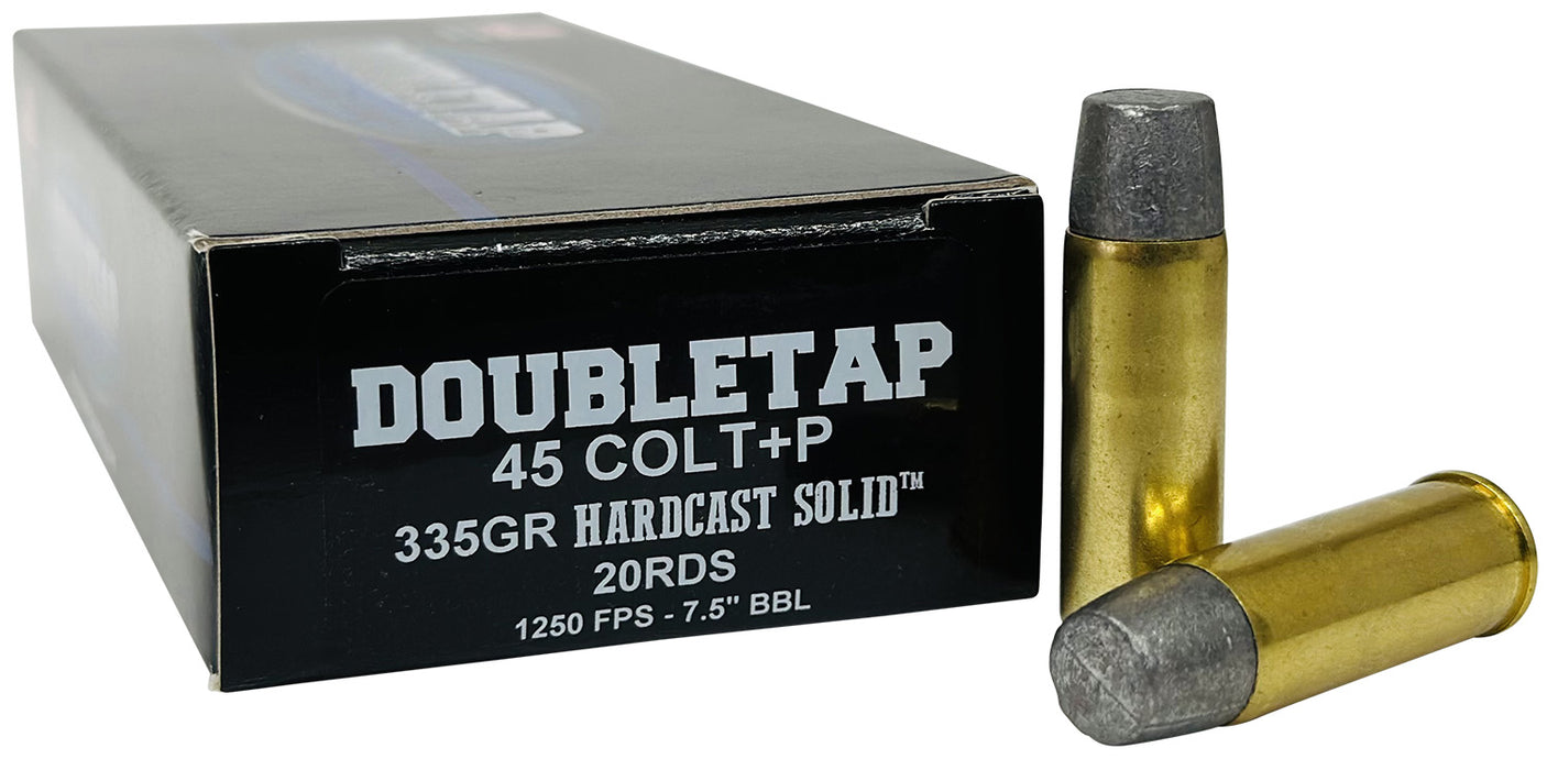 DoubleTap Ammunition 45P335HC   45Colt+P 335gr Hard Cast Solid 20 Per Box/25 Case