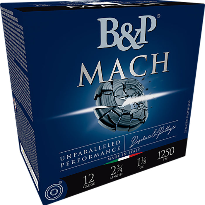 B&p Ammunition 12B78F28 Mach  12 Gauge 2.75" 7/8 oz 8 Shot 25 Per Box/ 10 Case