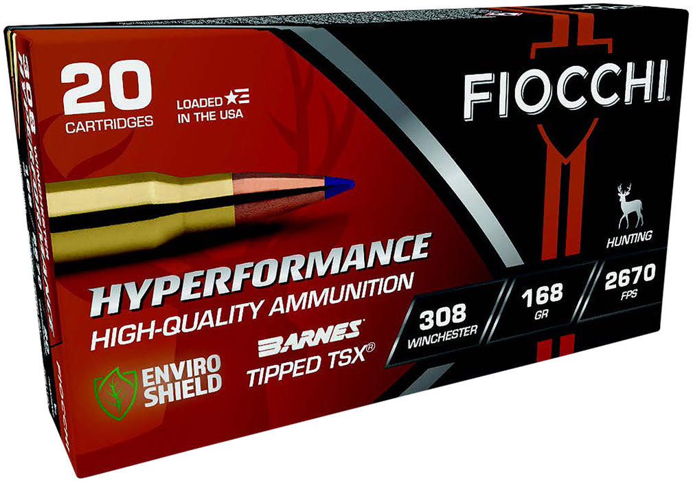 Fiocchi 308TTSX Hyperformance  308Win 168gr Barnes Tipped TSX 20 Per Box/10 Case