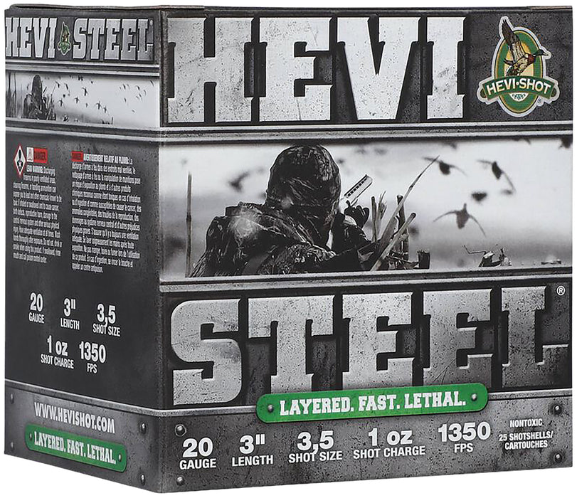 HEVI-Shot HS62035 HEVI-Steel Waterfowl 20Gauge 3" 1oz 3/5Shot 25 Per Box/10 Case