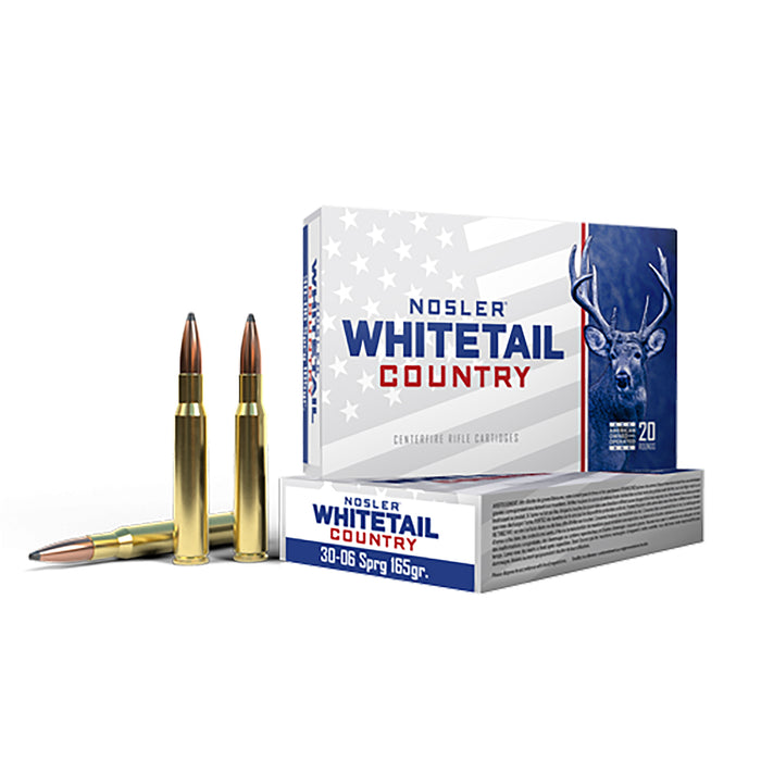 Nosler 40125 Whitetail Country  30-06Springfield 165gr Spitzer Boat Tail 20 Per Box/10 Case