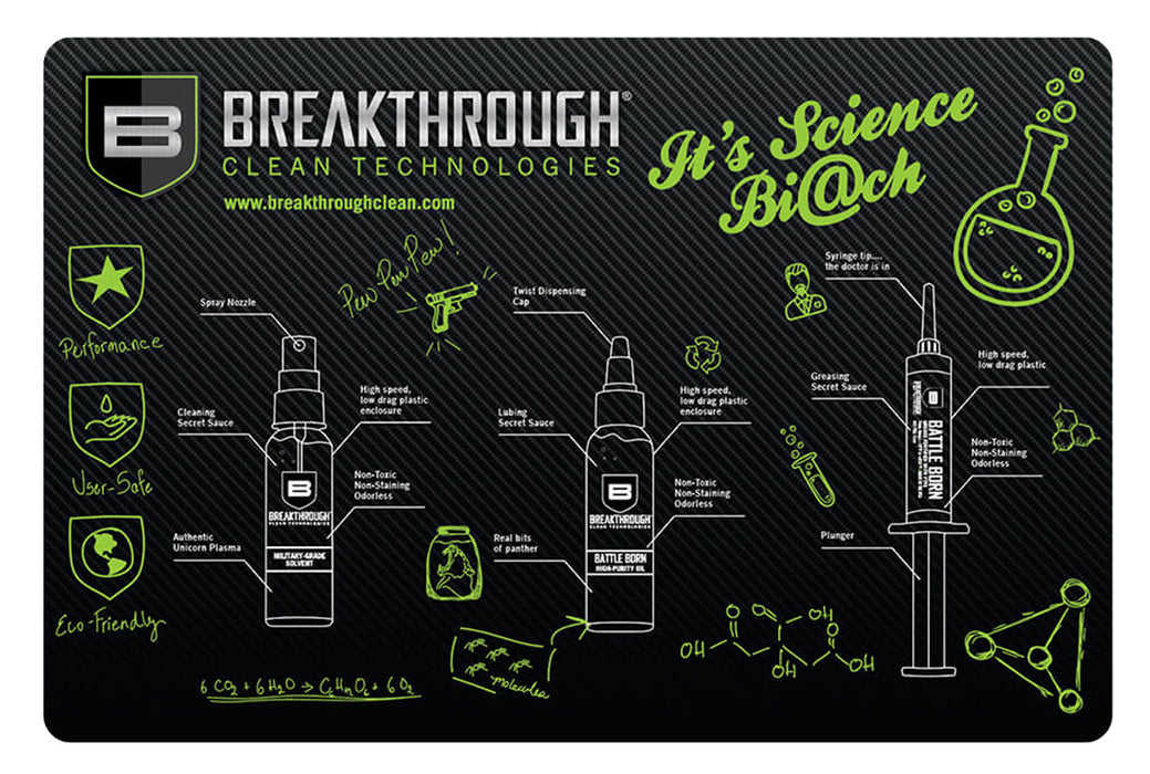 Breakthrough Clean BTRGMP Pistol  Cleaning Mat Neoprene/Polyester 17" Long Breakthrough Cleaning Products Illustration