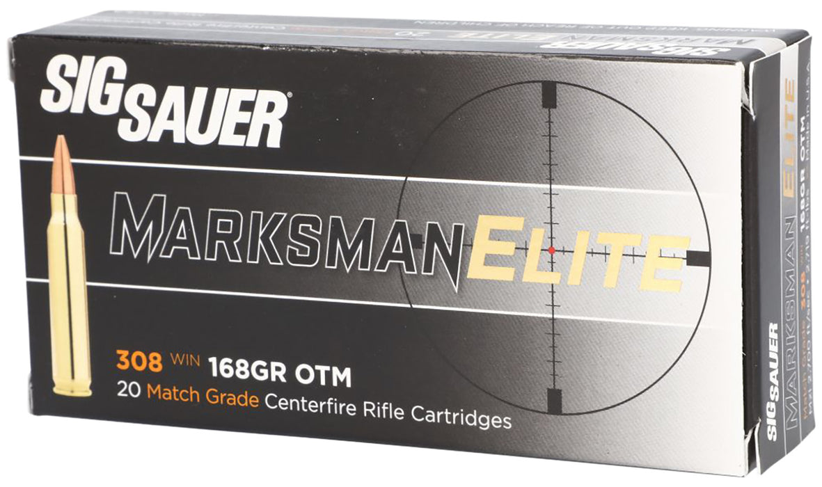 Sig Sauer E308M120 Marksman Elite  308 Win 168 gr Open Tip Match (OTM) 20 Per Box/25 Cs