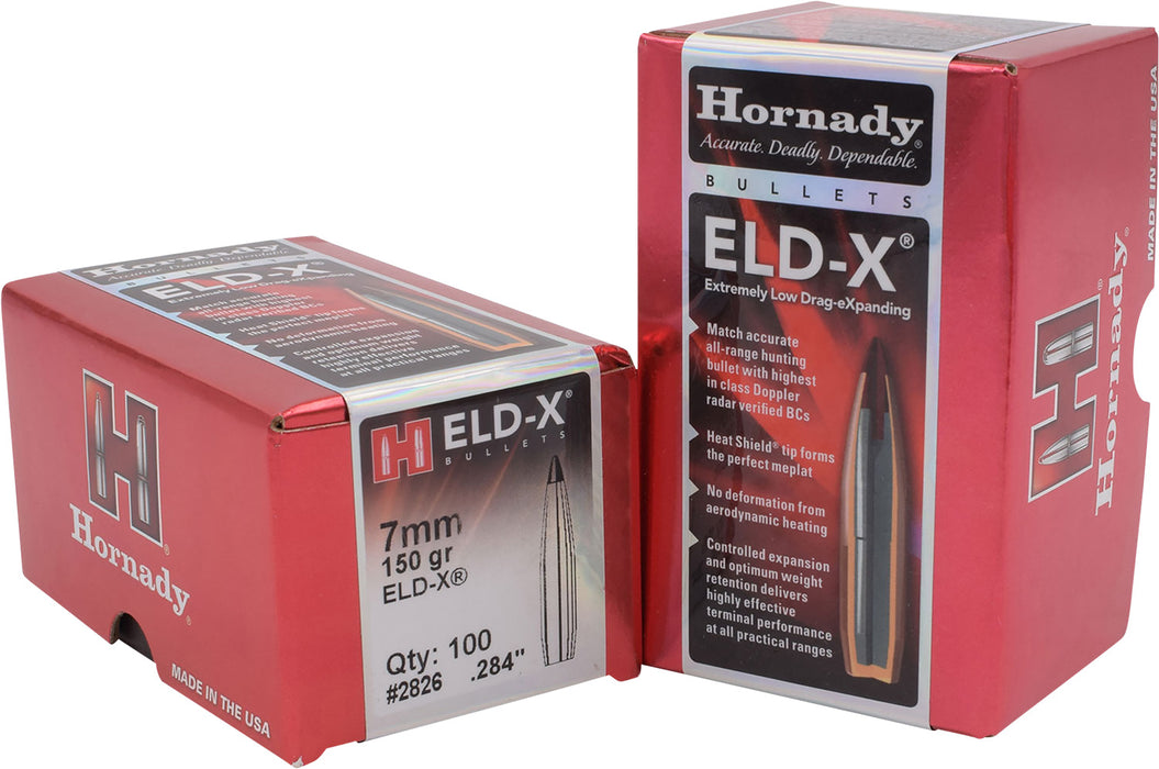 Hornady 2826 ELD-X  7mm .284 150 gr Extremely Low Drag eXpanding 100 Per Box/ 15 Case