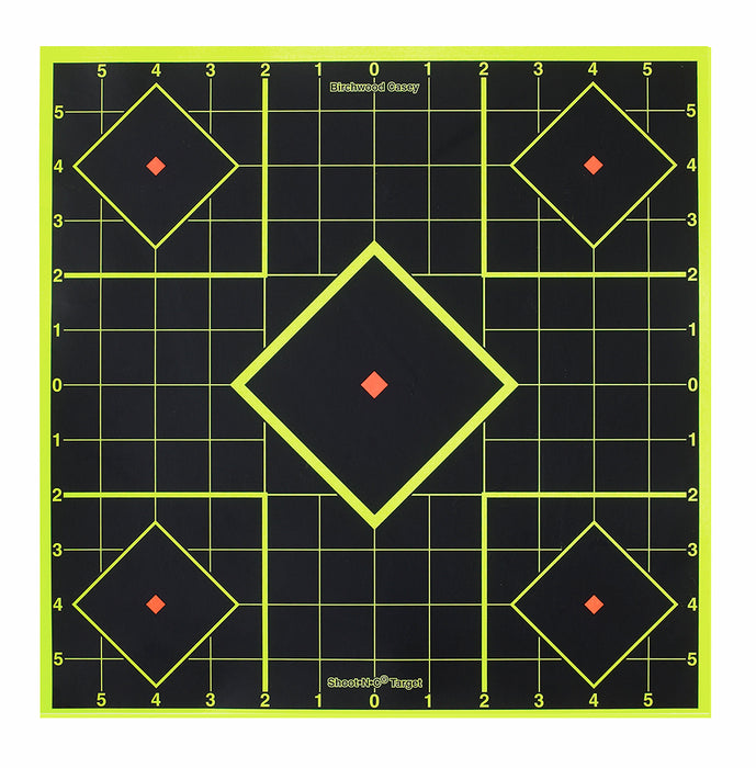 Birchwood Casey 34105 Shoot-N-C Reactive Target 8" Black/Yellow Self-Adhesive Paper Pistol/Rifle Chartreuse 6 Targets Includes Pasters