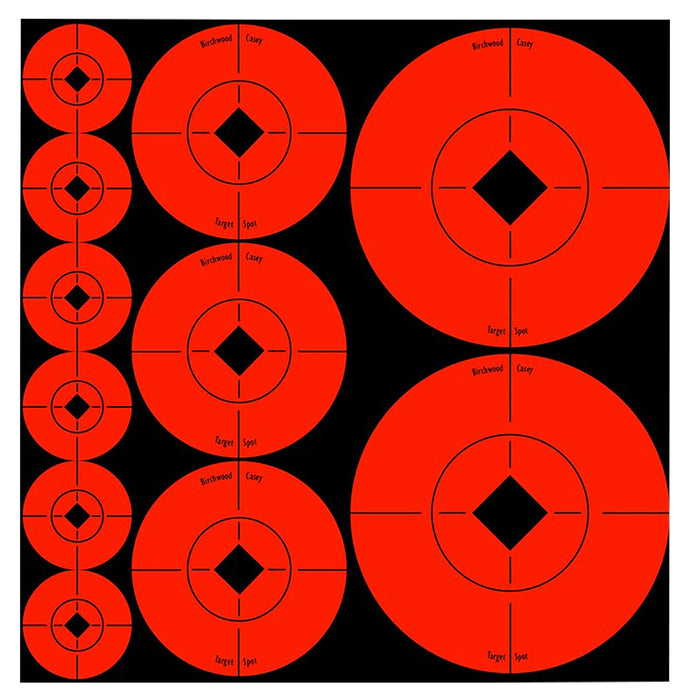 Birchwood Casey 33928 Target Spots  Self-Adhesive Paper Black/Orange Bullseye 60 Targets