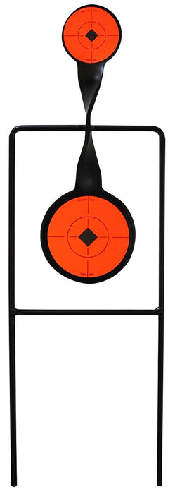 Birchwood Casey 46221 World of Targets Sharpshooter Rimfire Pistol/Rifle AR500 Steel Black/Orange Bullseye Illustration Impact Enhancement Motion