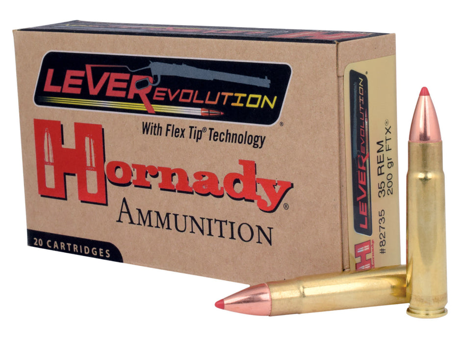 Hornady 82735 LEVERevolution  35 Rem 200 gr 2225 fps Flex Tip eXpanding (FTX) 20 Bx/10 Cs