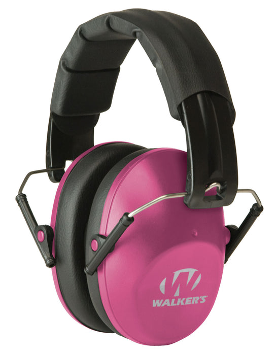 Walker's GWPFPM1PNK Pro Low Profile Passive Muff 22 dB Over the Head Pink/Black Polymer