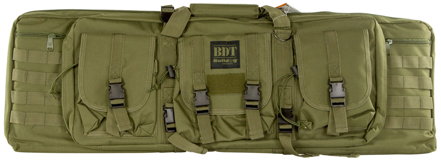 Bulldog BDT4037G BDT Tactical Single Green Nylon, 3 Accessory Pockets, Deluxe Padded Backstraps, Lockable Zippers & Padded