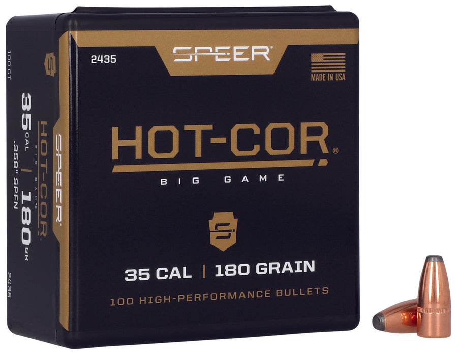 Speer 2435 Hot-Cor  35 Cal .358 180 gr Spitzer Soft Point 100 Per Box/ 5 Case