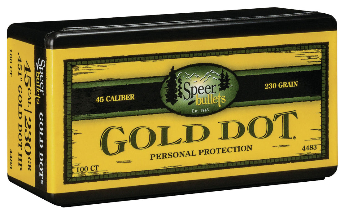 Speer 4483 Gold Dot Personal Protection 45 Cal .451 230 gr Hollow Point 100 Per Box/ 5 Case