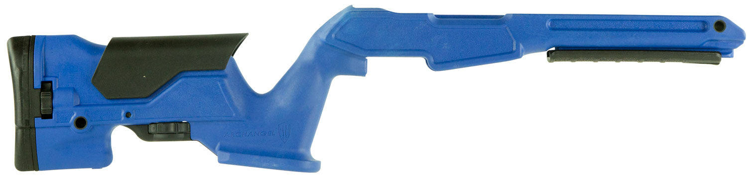 Archangel AAP1022BB Precision Stock  Bullseye Blue Synthetic Fixed with Adjustable Cheek Riser for Ruger 10/22 Ambidextrous Hand