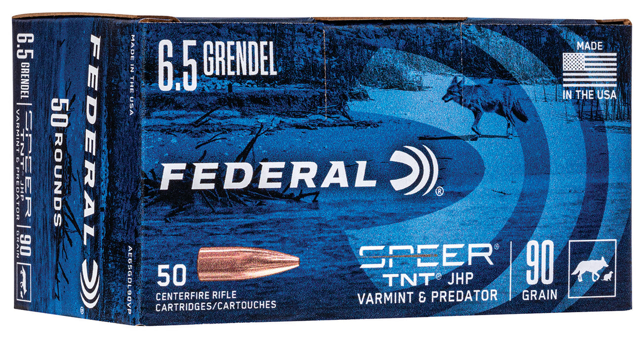 Federal AE65GDL90VP American Eagle Varmint & Predator 6.5 Grendel 90 gr Jacketed Hollow Point 50 Per Box 5 Cs