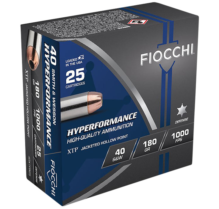 Fiocchi 40XTPB25 Hyperformance  40 S&W 180 gr 1000 fps Hornady XTP Hollow Point 25 Bx/20 Cs