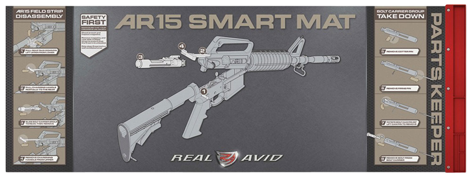 Real Avid AVAR15SM AR-15 Smart Mat Black/Red 43" x 16" AR-15 Diagram Illustration