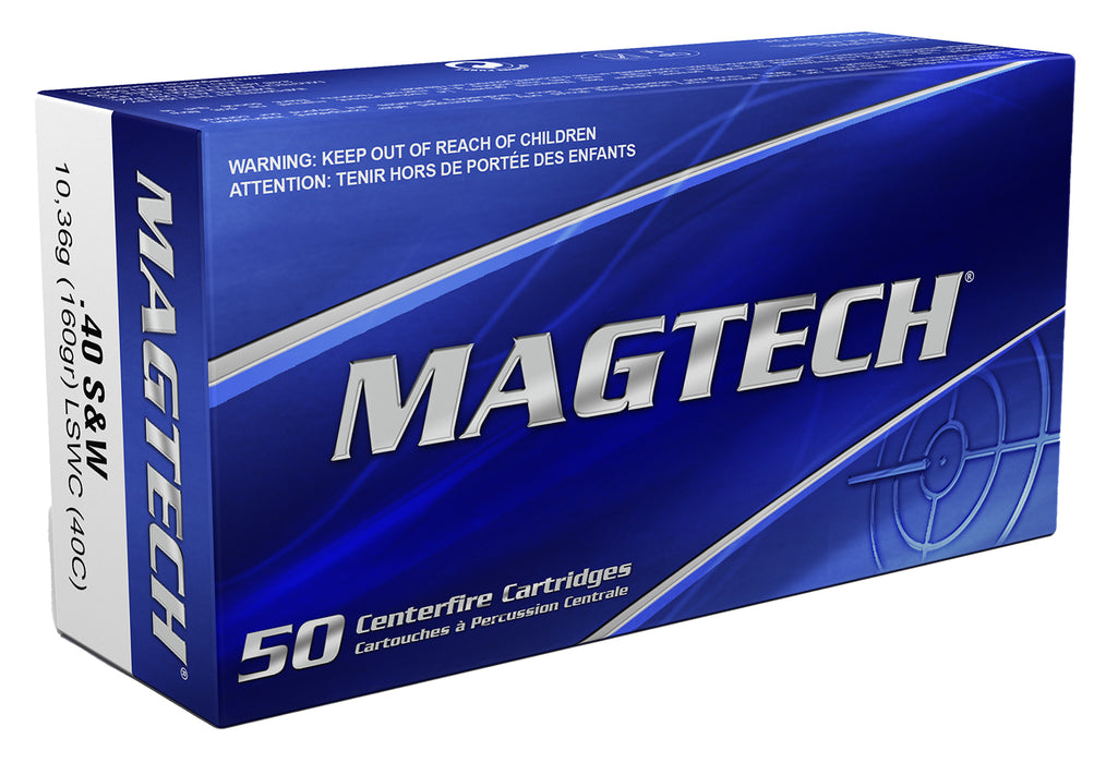 Magtech 40C Range/Training  40 S&W 160 gr 1165 fps Lead Semi-Wadcutter (LSWC) 50 Bx/20 Cs