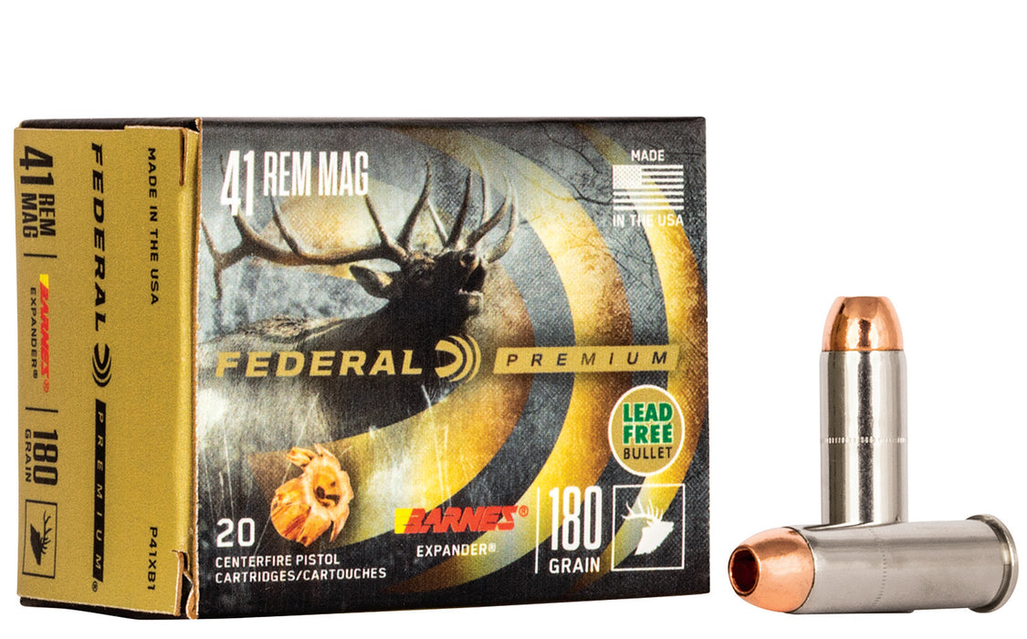 Federal P41XB1 Premium Hunting 41 Rem Mag 180 gr Barnes Expander BRX 20 Per Box/10 Cs