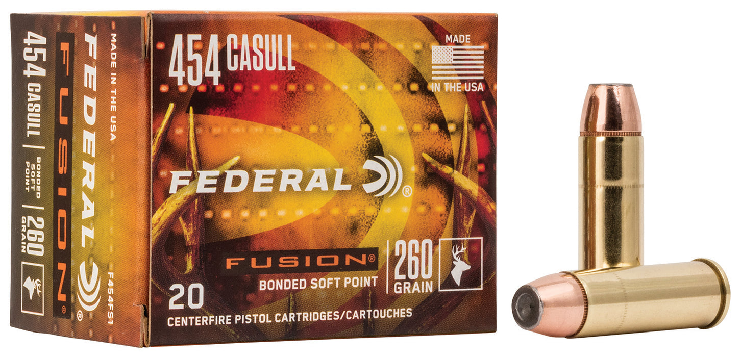 Federal F454FS1 Fusion  454 Casull 260 gr Bonded Soft Point 20 Per Box/10 Cs