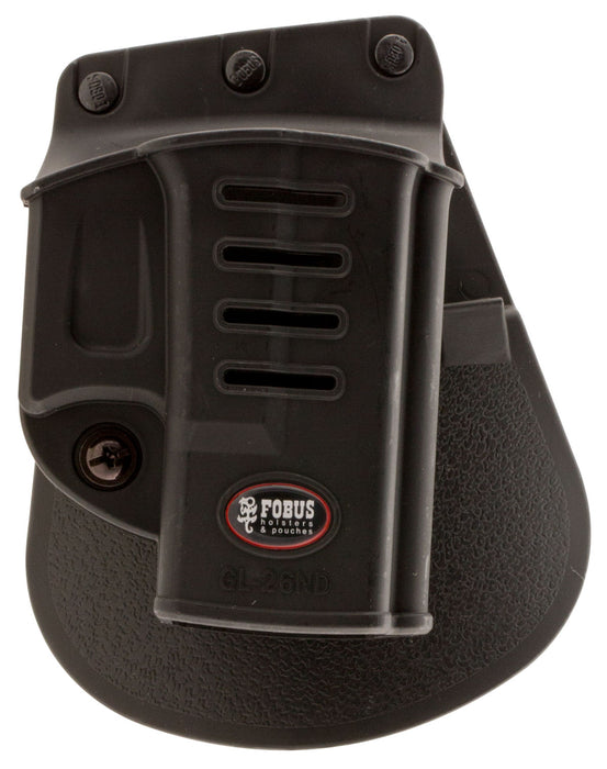 Fobus GL26ND Passive Retention Evolution OWB Black Polymer Paddle Fits Glock 26 Fits Glock 33 Fits Glock 27 Right Hand