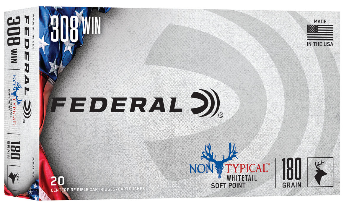 Federal 308DT180 Non-Typical  308 Win 180 gr 2570 fps Non-Typical Soft Point (SP) 20 Bx/10 Cs