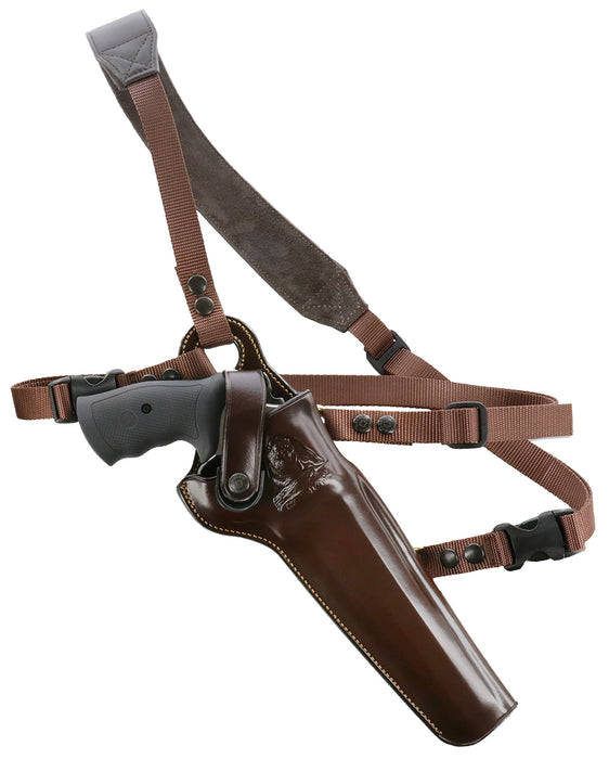 Galco KK148H Kodiak Chest Holster Havana Brown Leather Sholder Strap,Torso Strap Fits Ruger Blackhawk 7.50" Fits Freedom Arms 83 7.50" Right Hand