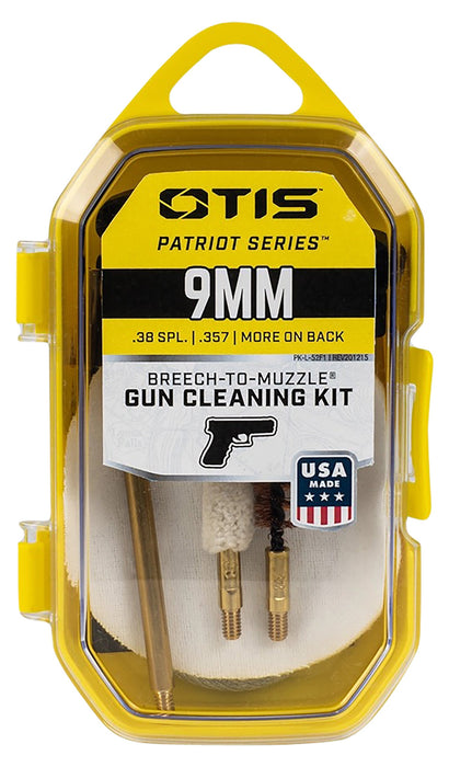 Otis FG7019MM Patriot Cleaning Kit 9mm Pistol/15 Pieces Yellow Plastic Box Case