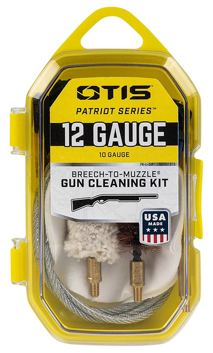 Otis FG70112 Patriot Cleaning Kit 12 Gauge & 10 Gauge Shotgun/15 Pieces Yellow Plastic Box Case