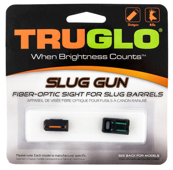 TruGlo TG961R Slug Gun Series  Black | Red Fiber Optic Front Sight Green Fiber Optic Rear