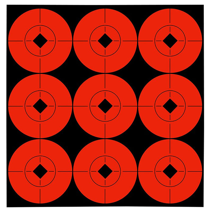 Birchwood Casey 33902 Target Spots  Self-Adhesive Paper Black/Orange 2" Bullseye 90 Targets