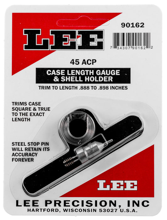 Lee Precision 90162 Case Length Gauge  Silver 45 ACP Steel, Works With Cutter/Lock Stud Includes Shell Holder