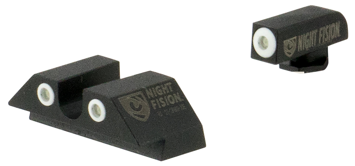 Night Fision GLK003007WGW Tritium Sight Set  U-Notch Rear, White Ring Tritium Front & Rear/Black Frame, Compatible w/Glock 42/43/43X Front Post/Rear Dovetail Mount