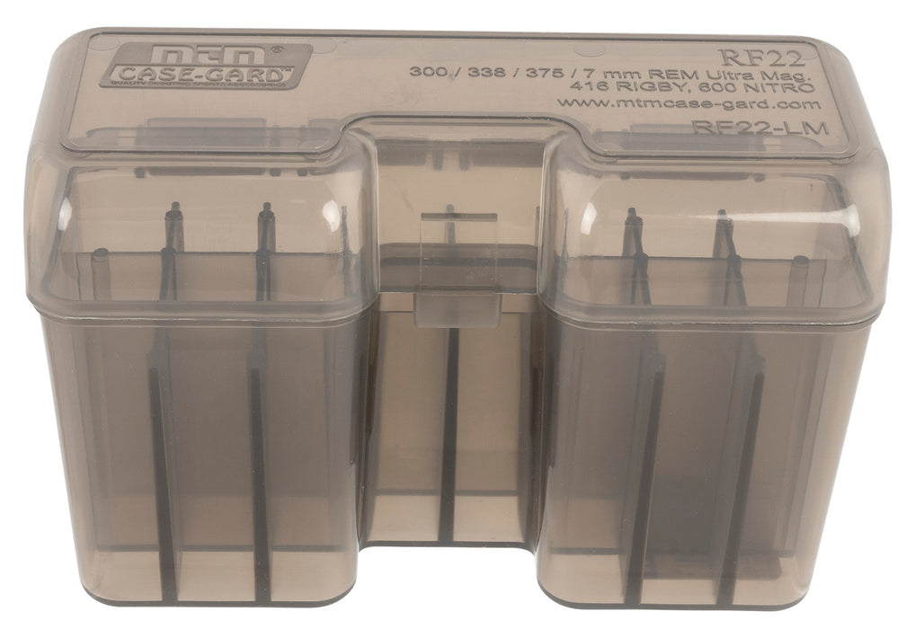 MTM Case-Gard RF22-SM-41 Case-Gard RF-22 Multi-Caliber Rifle Clear Smoke Polypropylene 22rd