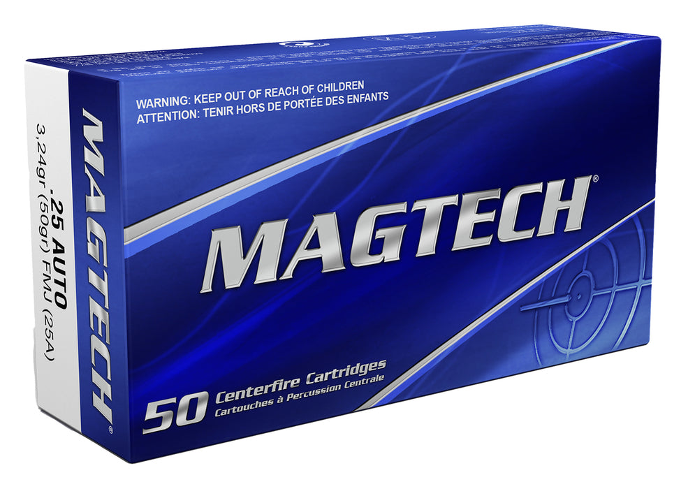 Magtech 25A Range/Training  25 ACP 50 gr 760 fps Full Metal Jacket (FMJ) 50 Bx/20 Cs
