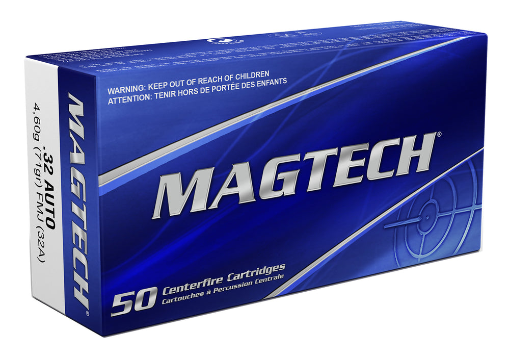 Magtech 32A Range/Training  32 ACP 71 gr 905 fps Full Metal Jacket (FMJ) 50 Bx/20 Cs