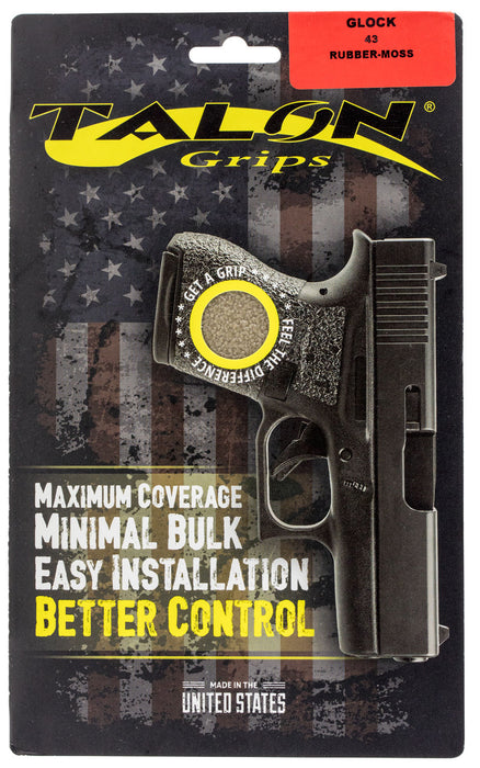 Talon Grips 100M Adhesive Grip  Compatible w/Glock 43, Moss Textured Rubber