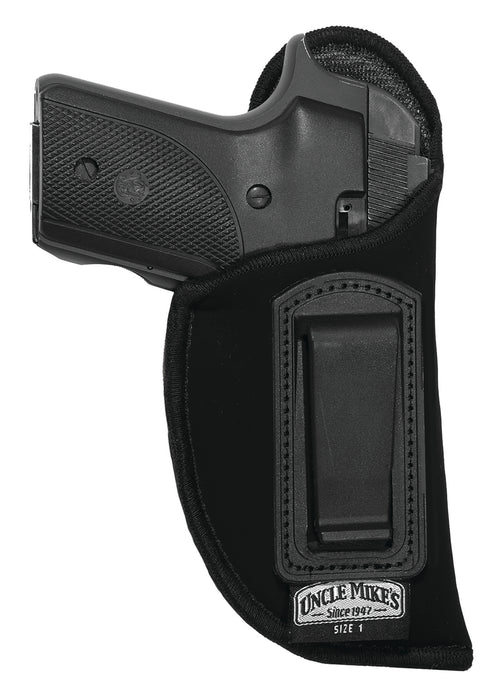 Uncle Mike's 89002 Inside The Pants Holster IWB Size 0 Black Suede Like Belt Clip Fits Sm/Med DA Revolver Fits 2-3" Barrel Left Hand