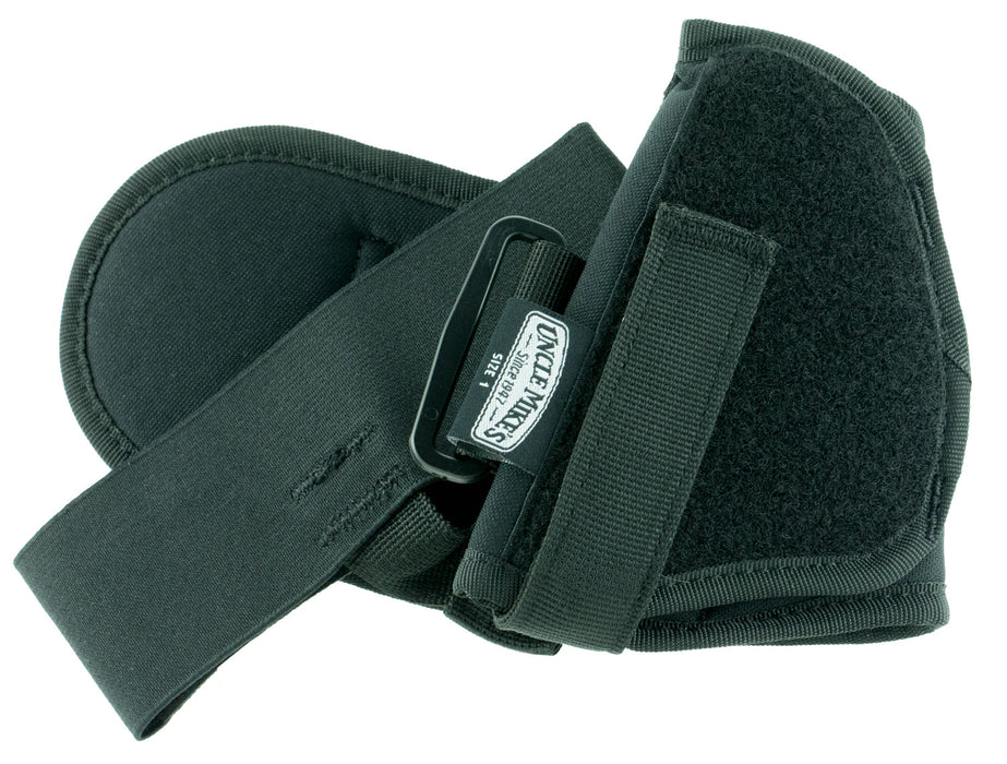 Uncle Mike's 88211 Ankle Holster Ankle Size 01 Black Kodra Nylon Velcro Fits .32-.380 Cal Med. Semi-Auto Fits 3-4" Barrel Right Hand