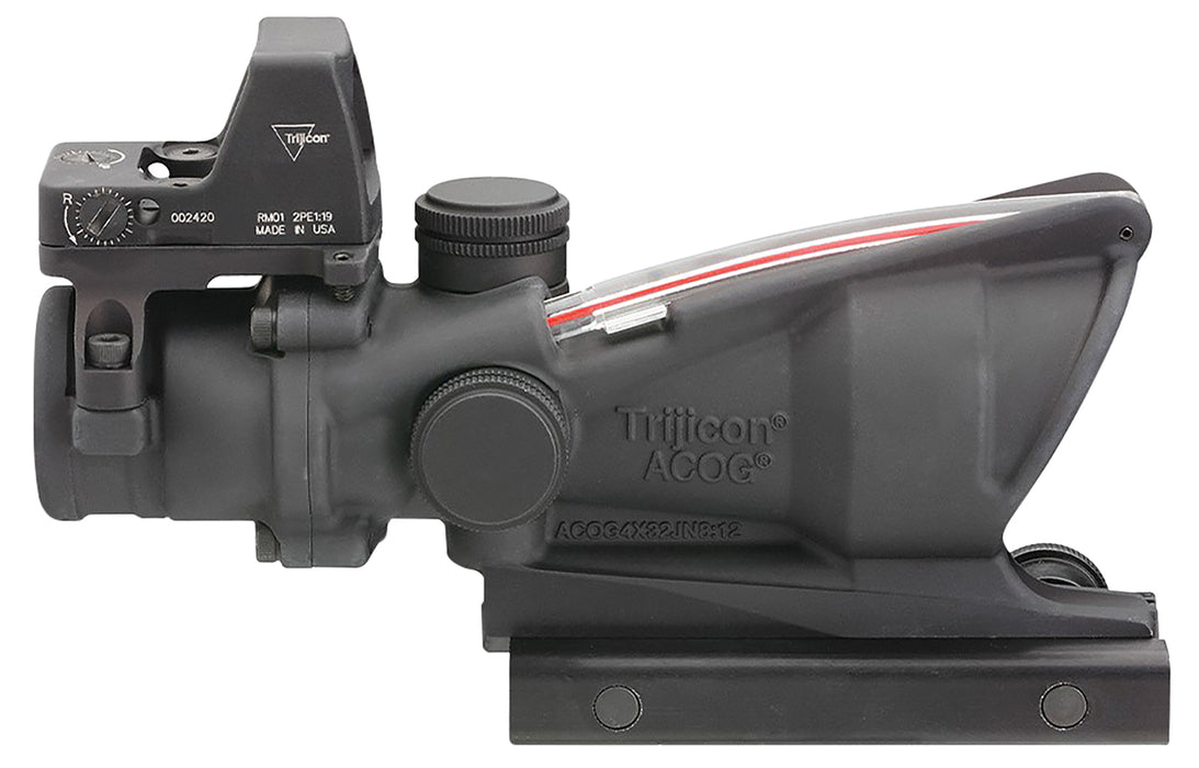 Trijicon 100550 ACOG Combo Matte Black 4x32mm Illuminated Red Crosshair .223 BDC Reticle