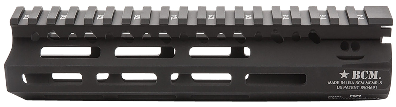 BCM MCMR8556BLK BCMGunfighter MCMR 8" M-LOK, Free-Floating Style Made of Aluminum with Black Anodized Finish for AR-Platform