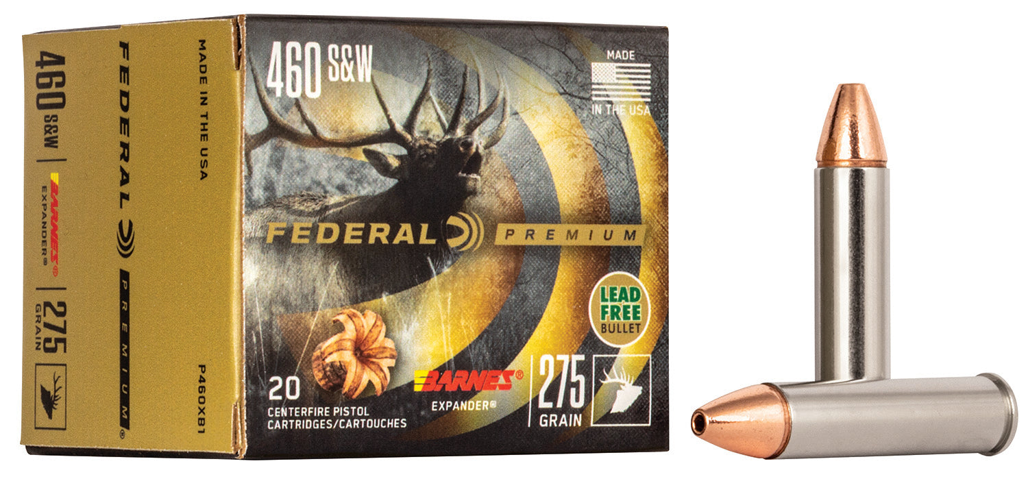 Federal P460XB1 Premium Hunting 460 S&W Mag 275 gr Barnes Expander BRX 20 Per Box/10 Cs