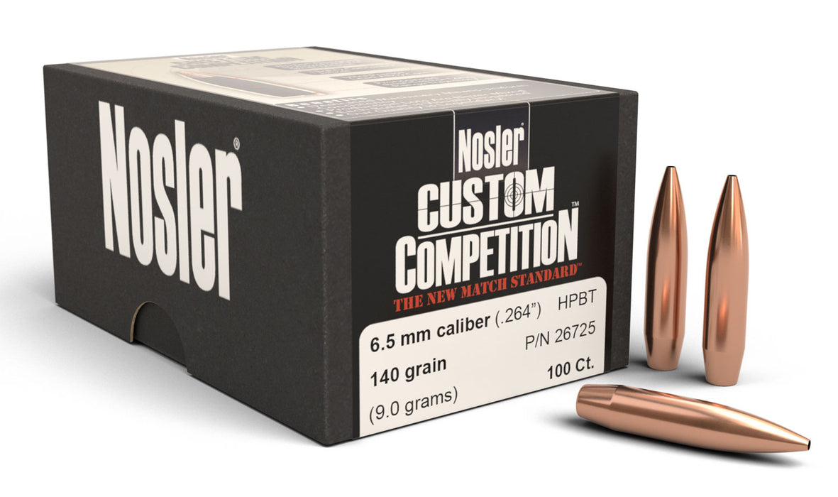 Nosler 26725 Custom Competition 6.5 Creedmoor .264 140 gr Hollow Point Boat Tail/ 100 Per Box